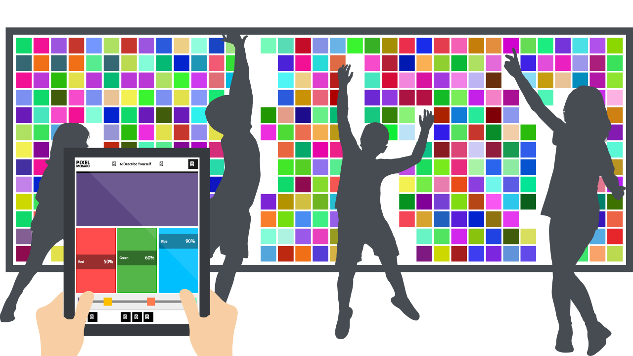 Digital Interactive Art Pixel Mosaic